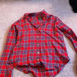 Abercrombie & Fitch blue and red flannel